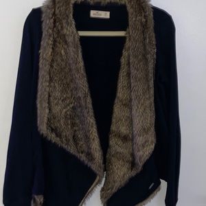Hollister faux fur cardigan
